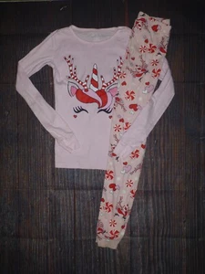 Pigiama The Childrens Place Candy Cane Unicorno Bambina Manica Lunga Taglia 8 - Foto 1 di 1