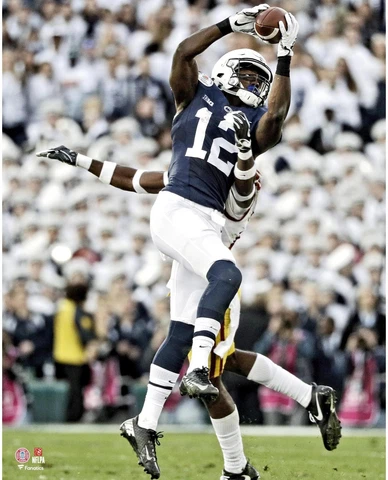 Chris Godwin Penn State Nittany Lions Unsigned Navy Jersey Catching 16x20 Photo Cover
