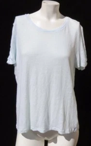 $54 ATHLETA Spring Mint Linen Slub Jersey Ruched Cap Sleeve Tee Shirt Top US XL - Picture 1 of 5