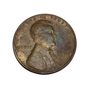 Centavo Lincoln Wheat 1941 sin marca de ceca, moneda de un centavo, error de borde "L" en Liberty - Imagen 1 de 5