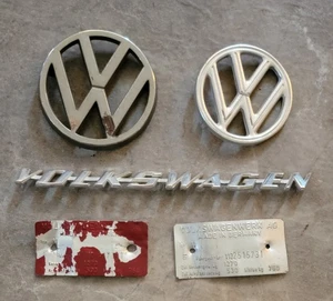 1972 Volkswagen Type 11 Beetle VIN Name ID Plate Badge Germany Emblem VW - Picture 1 of 12