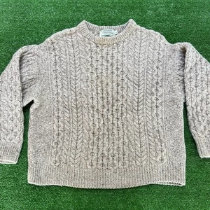 Vintage CLAOUKNIT Heavy Knit Sweater Mens Large Ireland Fisherman Brown L - Bild 1 von 15