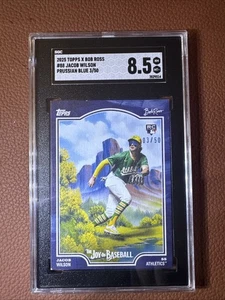 2025 Topps X Bob Ross Prussian Blue /50 Jacob Wilson RC A’s SGC 8.5 - Picture 1 of 3