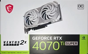 MSI GeForce RTX 4070 Ti Super 16GB GDDR6X Ventus 2X OC Graphics Card White - Afbeelding 1 van 13
