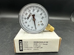 0-200 PSI Pressure Gauge Trerice 800B2502LA130 NOS 1/4 NPT Mod. 802B 2 1/2" face - Picture 1 of 6