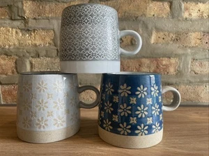 3er Set - Zartes geprägtes Muster japanische Kaffeetassen für Tee oder Kaffee 12 Unzen - Bild 1 von 10