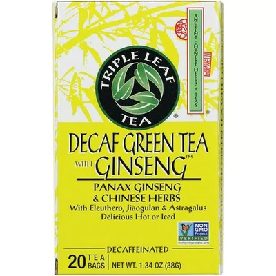 Té de triple hoja té verde descafeinado con ginseng 20 bolsa(S) Foto 1 de 2