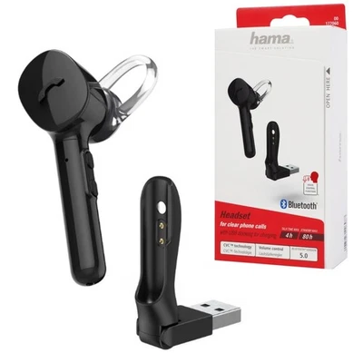 Hama Mono Bluetooth Headset MyVoice mit USB Docking Chat Telefonie für Handy PC - Bild 1 von 4