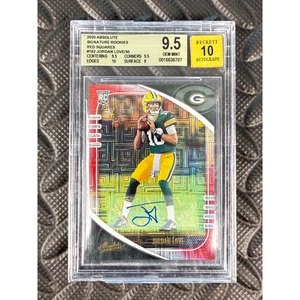 Jordan Love 2020 Absolute Signature Rookies Red Squares /30 BGS 9.5 Auto 10 Pop2 - Picture 1 of 3