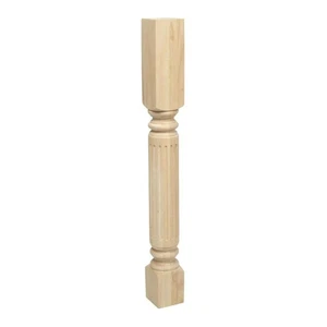 American Pro Decor 35-1/4 pollici x 3-3/4 pollici Gamba scanalata in legno massello non rifinito - Foto 1 di 8