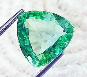 11.00 Ct Prince Cut Natural Green Tourmaline Loose Gemstone Certified - Picture 1 of 6