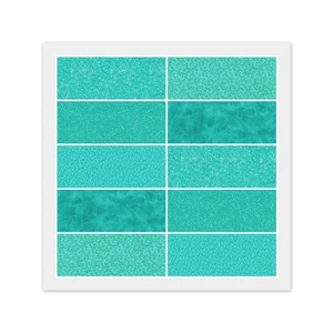 Lote de 10 cuartos de grasa, VERDE CARIBE, tela 100% algodón, 5 estampados 2 cada uno - Imagen 1 de 6