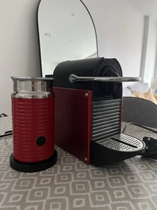 Nespresso Magimix Red Pod Coffee Machine M110 Pixie & Nespresso Milk Frother - Picture 1 of 7