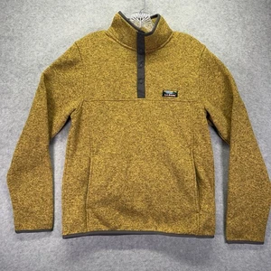 Maglione LL Bean uomo piccolo giallo 1/4 snap pile pullover outdoor escursionismo - Foto 1 di 5