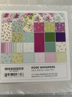 Paquetes de dijes Rose Wispers de Eleanor Burns de 5" 42 piezas Benartex Foto 1 de 2