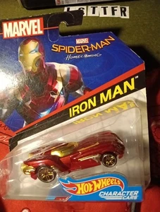 HOT WHEELS MARVEL IRON MAN NEW ON A MARVEL CHARACTER CARD - Picture 1 of 2