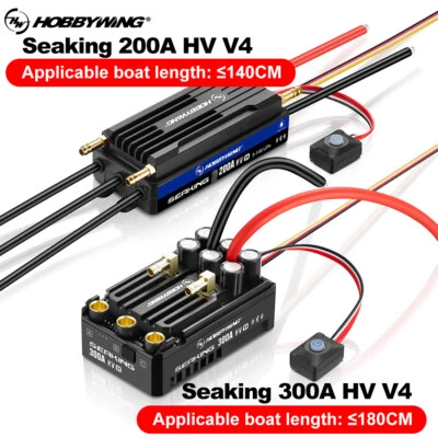 HOBBYWING RC Seaking ESC 200A 300A HV V4 BEC 6V/7.4V/8.4V for 140/180CM Boats - Image 1 of 4