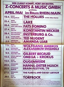 TED NUGENT - BRAIN FESTIVAL KROKUS 1979 - orig. Concert Poster - Plakat - A1 F/U - Imagen 1 de 1