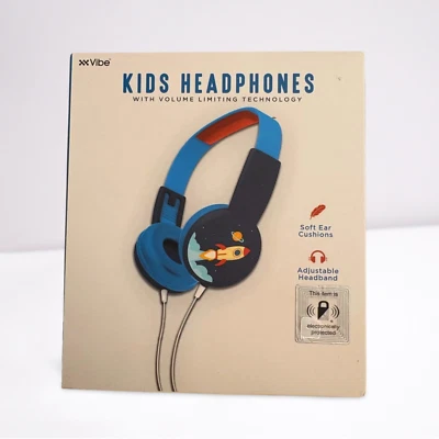 Vibe Niños Auriculares con Tecnología Limitadora de Volumen Tema Rocket Oreja Suave NUEVO Foto 1 de 4