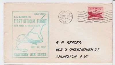 TurtlesTradingPost- New York 1957 Pan AM First Flight to Mexico City - Image 1 of 2