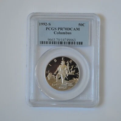 1992-S PCGS PR70DCAM Columbus Commemorative Half Dollar  - Image 1 of 2