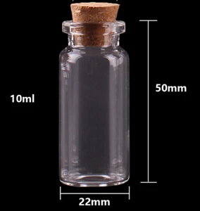 12 Korkengläser │ 10ml mini Korken Phiolen Aufbewahren Einkochen Sammeln Flasche - Bild 1 von 1