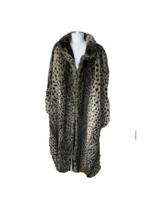 Sonia Rykiel Faux Fur Leopard Long Coat Vtg 80s Lined Luxe Large 42/44 - Image 1 of 4