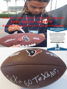 Will Fuller autographed Houston Texans logo football exact proof Beckett COA - Picture 1 of 5