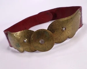 Snake Print Leather Belt 22 24 Waist Red Girls - Picture 1 of 8