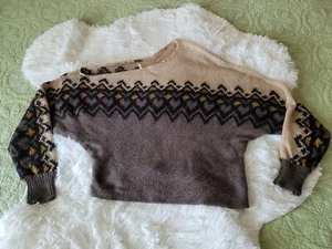 Free People Heart Isle Sweater XS Off Shoulder Dolman 3/4 Sleeve Cotton Mohair - Picture 1 of 10