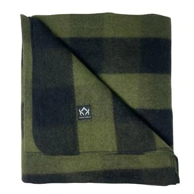 Arcturus Backwoods Wool Blanket - Green Buffalo Plaid | 4.5 lbs (64" x 88")