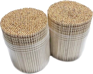 Bamboo Wooden Toothpicks |1000-Piece Large Wood Round Toothpicks Holder Containe - Picture 1 of 8