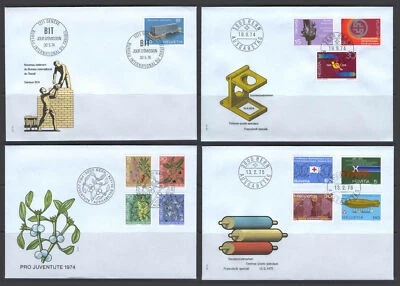 Switzerland L14 4 FDC 1974/75 Red Cross Plants Flowers - Image 1 of 4