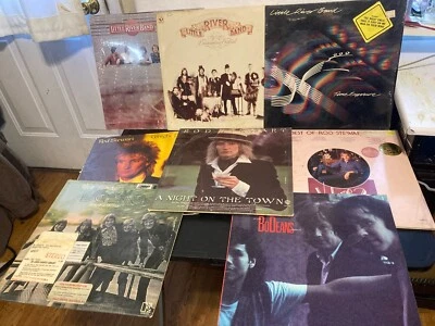 Lot of 8 Vintage Rod Stewart Little River Band  Bodeans Vinyl Records Albums Foto 1 de 4