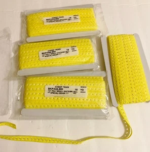 4 Pkg Cheep Trims ½" Poly Braid w/ Cutouts-Bright Yellow 18 Yds Ea-72 Yds Total - Picture 1 of 1