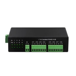 1 To 8 RS485 Splitter Hub Industrial Isolated Bi-directional Communication Hub - Picture 1 of 5