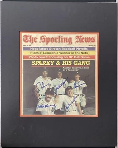 Kirk Gibson Signed Newspaper Baseball Sparky +2 HOFers +1 Tigers Auto PSA/DNA - Picture 1 of 4