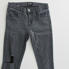 Bardot Jeans Womens Size 9 L25 Capri Skinny Fit Mid Rise Ripped Grey Denim