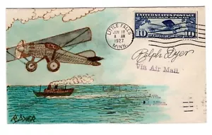 C10 Lindbergh Airmail 10c FDC 1927 - Pintado a mano Ralph Dyer firmado - Imagen 1 de 2