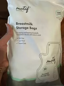 Motif Medical Breast Milk Storage Bags 8oz Single Use Bags 100 count BPA-Free - Picture 1 of 4