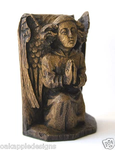 Angel Praying Ornament Reproduction Medieval Carving Hymne Prayer Cherub Gift - Picture 1 of 8