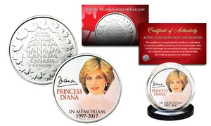 PRINCESS DIANA 1997-2017 20th ANNIVERSARY Royal Canadian Mint RCM Coin PORTRAIT - Picture 1 of 1
