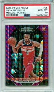 Troy Brown Jr. 2018-19 Prizm Mosaic PURPLE Refractor /49 PSA 10 Rookie 💎 Bulls - Imagen 1 de 1
