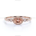 Engagement Cluster Gemstone Ring 14k Gold Morganite Diamond Gemstone Jewelry