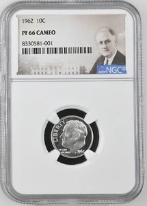 1962 Roosevelt Dime 10C NGC PF66 Cameo - Picture 1 of 2