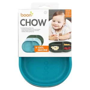 Chow, Divided Silicone Plate Set, 6m+, Blue, 3 Pack - Picture 1 of 4