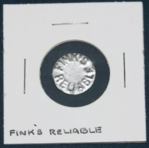 Zinn Tabak Etikett, Fink's zuverlässig - geprägt - Bild 1 von 1