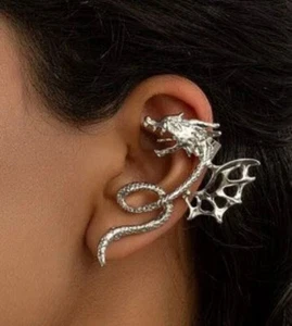Orejeras Dragon plateadas - Imagen 1 de 4