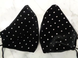 Reusable Fabric Face mask Formal Washable Black Velvet Breathable Reversible usa - Picture 1 of 3