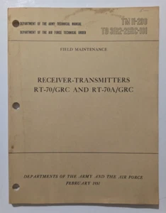 TM 11-290 Empfänger-Sender RT-70 GRC / RT-70A GRC Handbuch - Bild 1 von 1